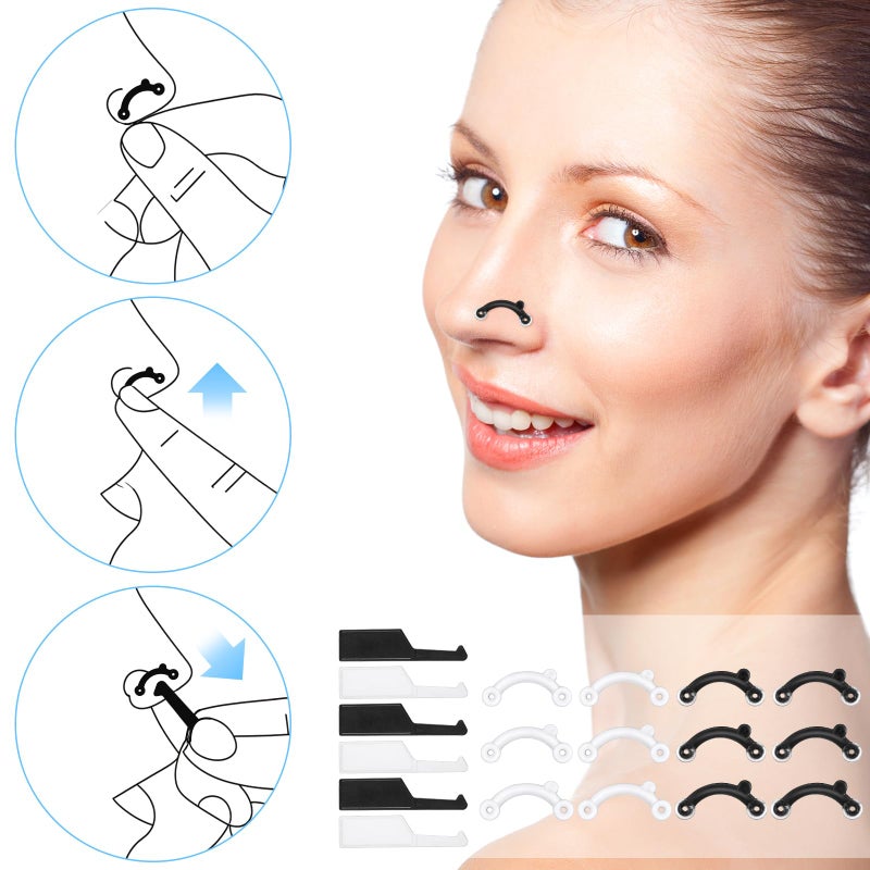 مجموعة أدوات تجميل الأنف XLIUAX، 6 أزواج، لرفع وتشكيل الأنف، مشابك رفع الأنف، أداة تشكيل غير مرئية بدون ألم، طقم تجميل للنساء والرجال، 3 مقاسات - Image 3